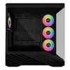 Kompiuterio korpusas Lian Li Vector V100 Midi Tower — juodas su permatomu skydeliu, palaiko 3×120 mm šoninius + 1×120 mm galinį ventiliatorius, 3,5 colio HDD, 2,5 colio SSD, 235,5×446×484,6 mm
