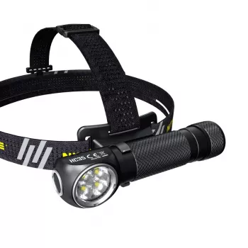 Ant galvos tvirtinamas žibintuvėlis Nitecore HC35 — 4 šviesos diodai, 2700 lm, palaiko 18650/CR123, 138,5 g, juodas