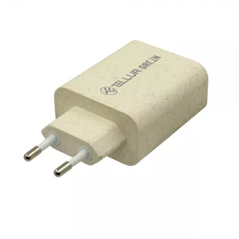 Įkroviklis Tellur TLL151321 Type-C PD20W USB QC3.0, 20W PD ir QC3.0 greitas įkrovimas