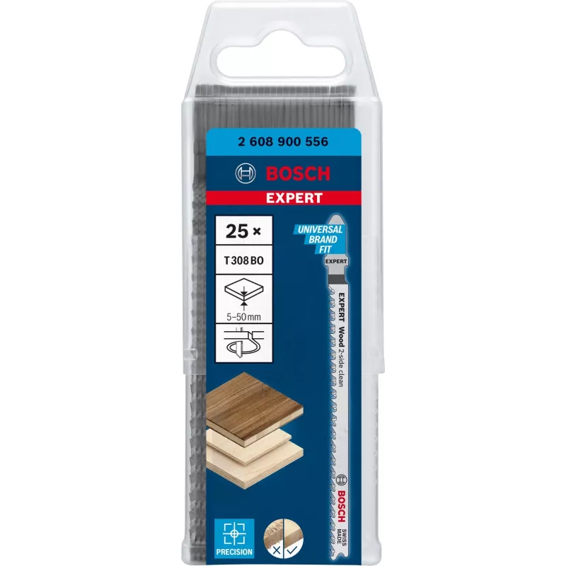 Bosch T 308 BO siaurapjūklio geležtė, didelio anglies plieno (HCS), 25 vnt.