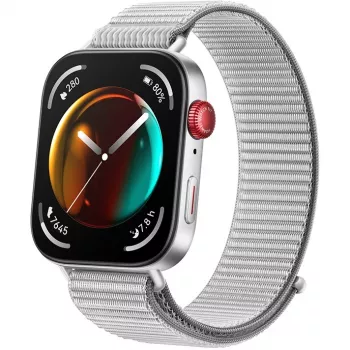Huawei Watch Fit 3 - aliuminio lydinys - išmanusis laikrodis su dirželiu - nailonas - pilka - riešo dydis: 120-190 mm - ekranas 4,6 cm (1,82) - Bluetooth
