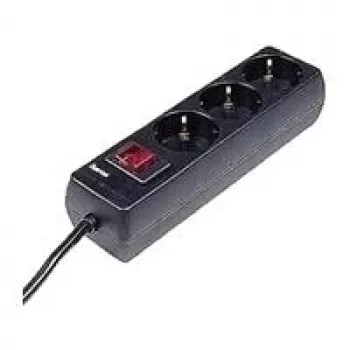 Hama 00030392 apsaugos nuo viršįtampių juosta, juoda, 3 kintamosios srovės lizdai, 230 V, 1,4 m