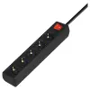 Maitinimo lizdas SAVIO LZ-15 — 5 kintamosios srovės lizdai, universalus kištukas, 5 m laidas, 2500 W, 10 A, juodas