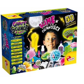 Mokslo rinkinys Liscianigiochi Crazy Science Švytintis gleivės tamsoje 304-PL89239 — švytinčių gleivių eksperimentų rinkinys