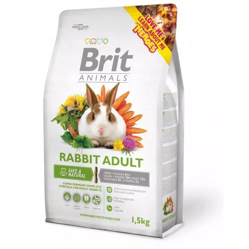 BRIT Animals Rabbit Adult Complete - triušių maistas - 1.5kg