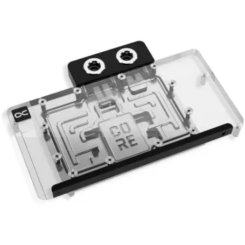 Grafikos plokštės vandens blokas Alphacool Core RX 9070 XT Hellhound+ permatomas chromas su galine plokšte