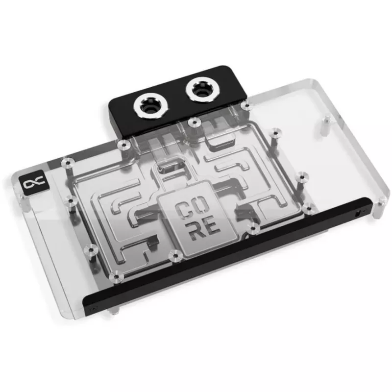 Grafikos plokštės vandens blokas Alphacool Core RX 9070 XT Hellhound+ permatomas chromas su galine plokšte