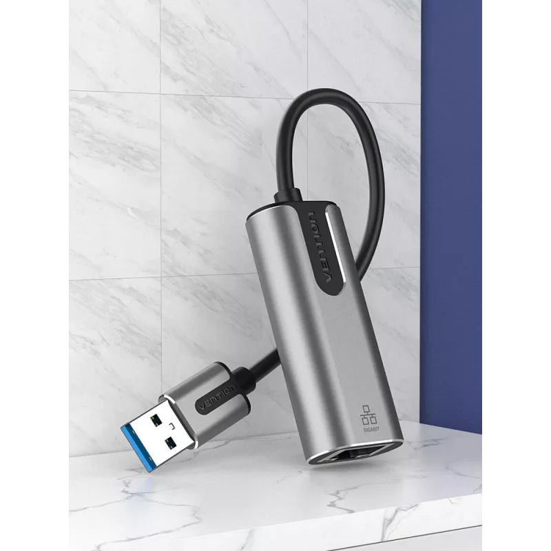 Vention USB 3.0-A į Gigabit Ethernet adapteris pilkas 0,15 m aliuminio lydinio tipo