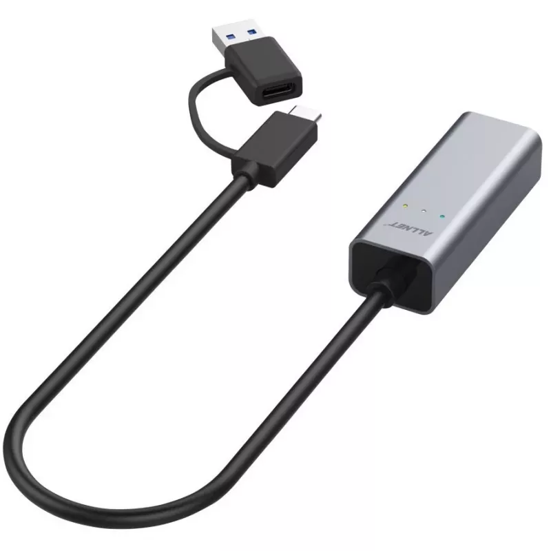 Ethernet adapteris ALLNET ALL-NC-2.5G-USBC_A USB 3.0 Type-C & Type-A 2.5 Gbps Multi‑Gigabit LAN