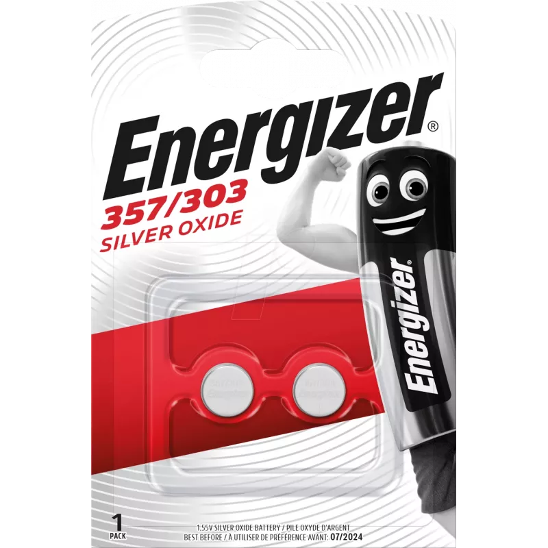 ENERGIZER EN 2X357/303 - Sidabro oksido elementas, 357/303, 1,55 V, 138 mAh, 2 vnt. pakuotė (E301319101)