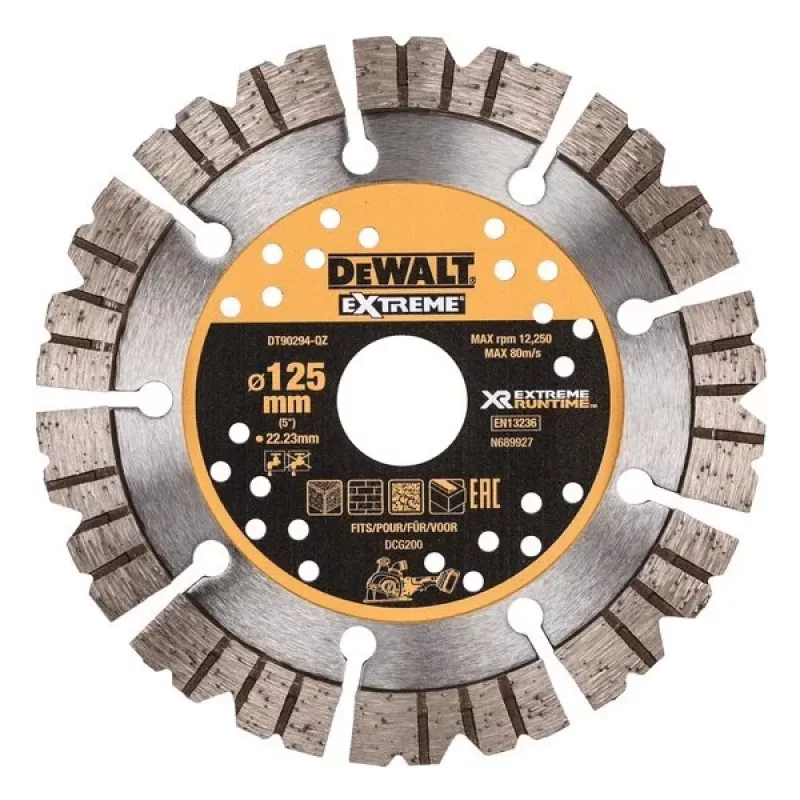 Šlifavimo diskas DeWalt 125 x 22 mm Extreme Runtime deimantinis diskas akmeniui, įdubęs centras