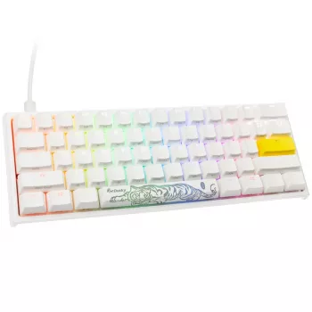 Ducky One 2 Pro Mini White Edition Gaming Klaviatūra, RGB LED - Gateron Geltona (US) (DKON2061ST-GUSPDWWTY2)