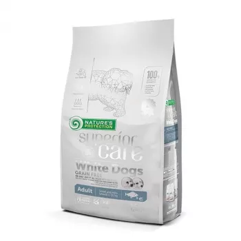 Sausas šunų maistas nature’s protection Superior Care White Dogs be grūdų suaugusiems mažiems šunims su žuvimi 1,5 kg