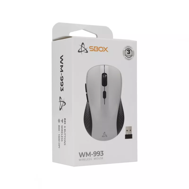 Pelė SBOX WM-993 Sidabrinė USB Type-A