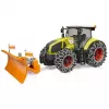 Žaislinis traktorius BRUDER Claas Axion 950 su sniego grandinėmis ir sniego valytuvu, mastelinis modelis