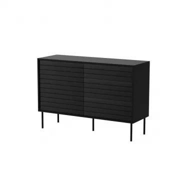 Komoda cama meble CORTINA 1D3S 120x40x81 cm, juoda, 3 stalčiai, medžio drožlių plokštė