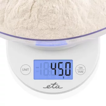ETA | Virtuvinės svarstyklės su dubeniu | ETA577090000 Mari | Padalos vertė 1 g | Ekrano tipas LCD | Balta