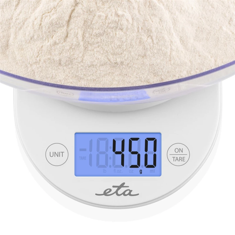 ETA | Virtuvinės svarstyklės su dubeniu | ETA577090000 Mari | Padala 1 g | Ekrano tipas LCD | Balta
