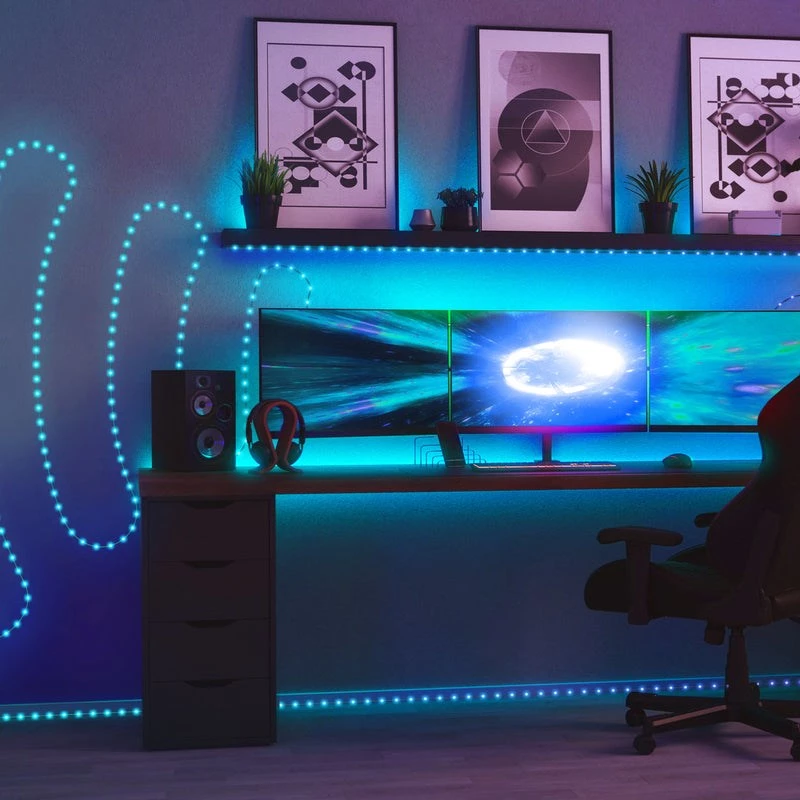 LED girlianda Twinkly TWD200STP-TEU įvairiaspalvė vidaus juostelė, 5 cm tarpai, IP20, permatomas kabelis