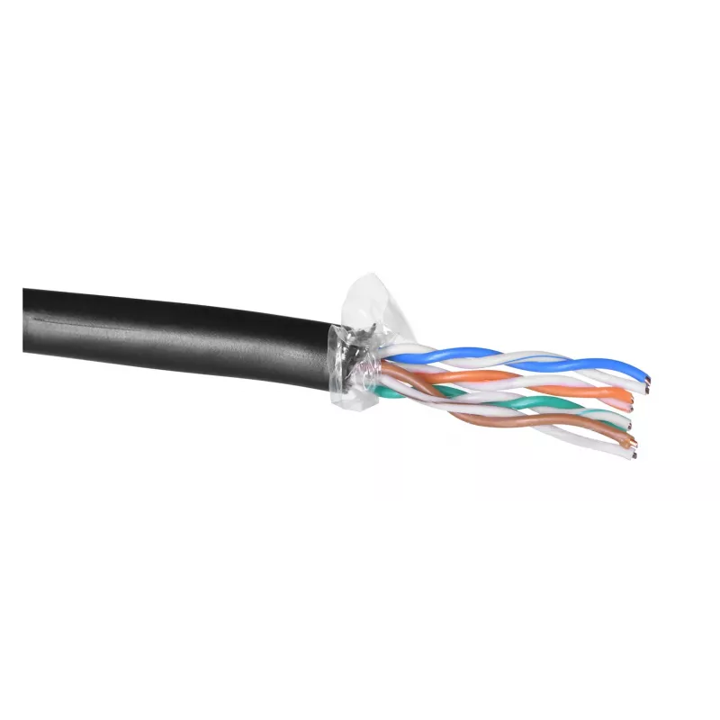 Alantec KIU5OUTS305Q tinklo kabelis, juodas, 305 m, Cat5e U/UTP (UTP) (KIU5OUTS305Q)