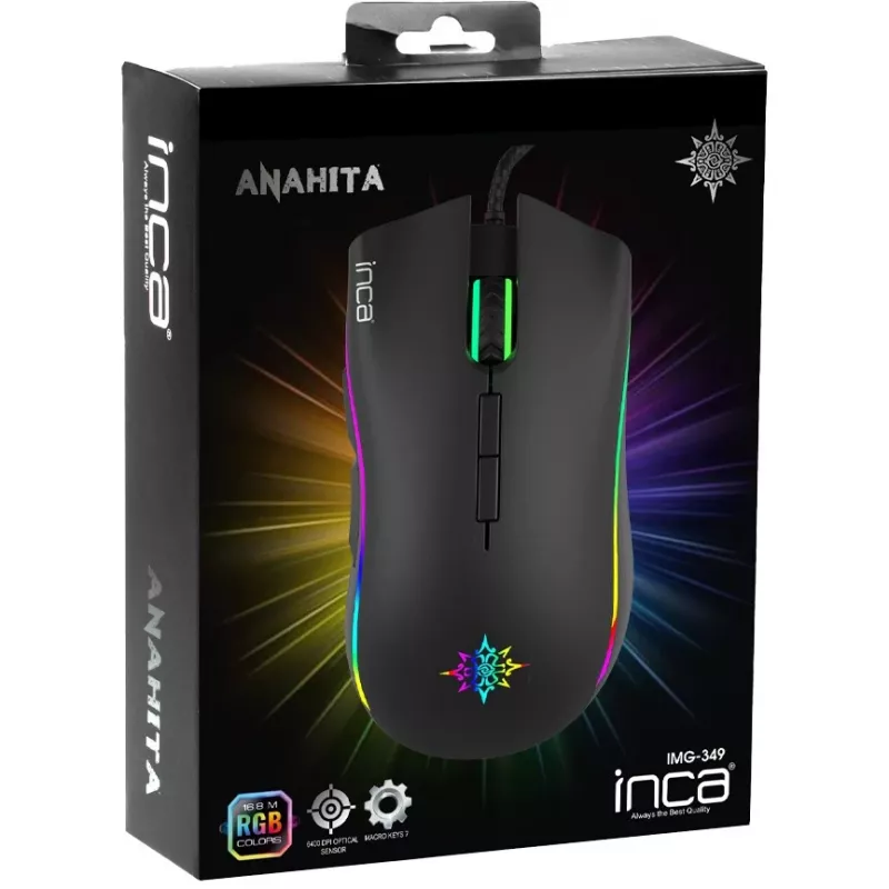 INCA Cian INCA ANAHITA RGB MAKRO KLAVIŠŲ PROFESIONALI ŽAIDIMŲ PELĖ