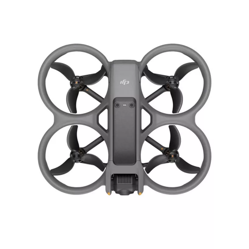 Dronas DJI Avata 2 — maksimalus atstumas 13 000 m, maksimalus greitis 27 m/s, 4 rotoriai, juodas (be akinių ar nuotolinio valdiklio)