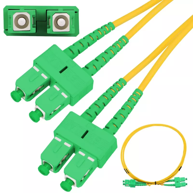 Sujungimo kabelis Extralink SC/APC–SC/APC vienmodis dvipusis G.652D 3 mm, 3 m