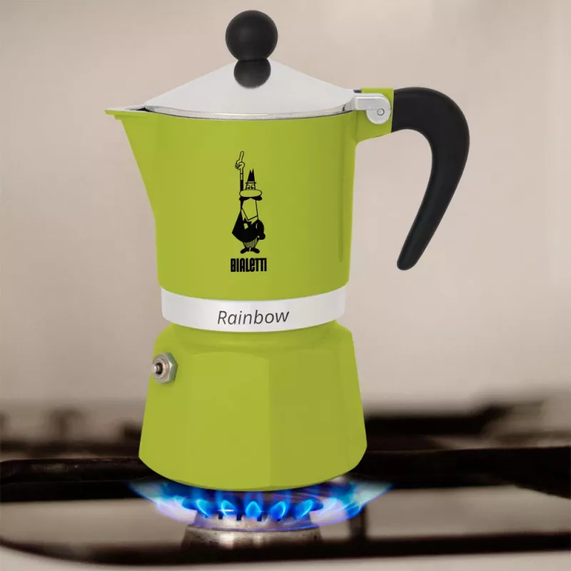 Bialetti Rainbow Moka puodas Juoda, Žalia