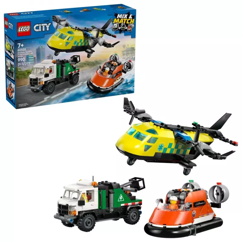 LEGO CITY 60505 Lėktuvas, techninės priežiūros sunkvežimis ir orlaivis Rem