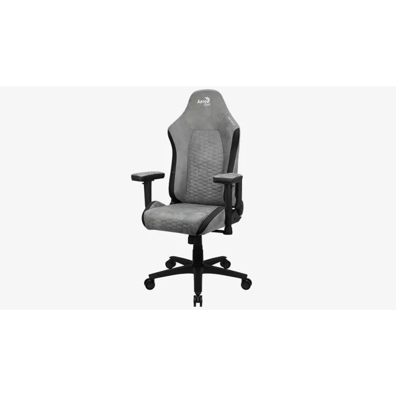 Aerocool Crown AeroSuede universali žaidimų kėdė su paminkštinta sėdyne, akmens pilka