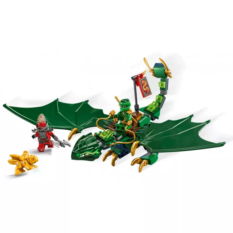 Konstravimo žaislų rinkinys LEGO NINJAGO 71829 Lloyd's Green Forest Dragon, 128 dalys, 2 minifigūrėlės, amžius 6+