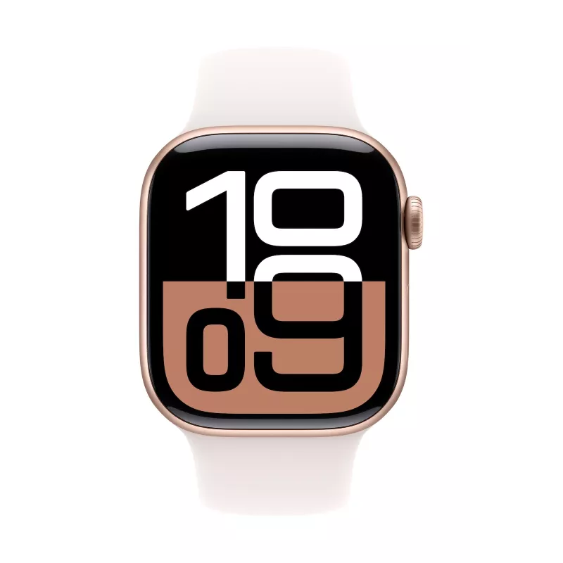 Laikrodis Series 10 GPS 42 mm rožinio aukso aliuminio korpusas su šviesiai rožiniu sportiniu dirželiu - S/M