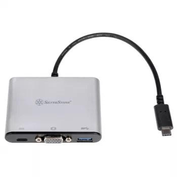 Išorinis vaizdo adapteris SidabrinėSTONE CH7517 USB-C į VGA (Chrontel CH7517) išorinio ekrano prijungimas