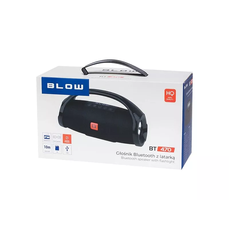 BLOW BT470 Stereo nešiojamas garsiakalbis, juodas