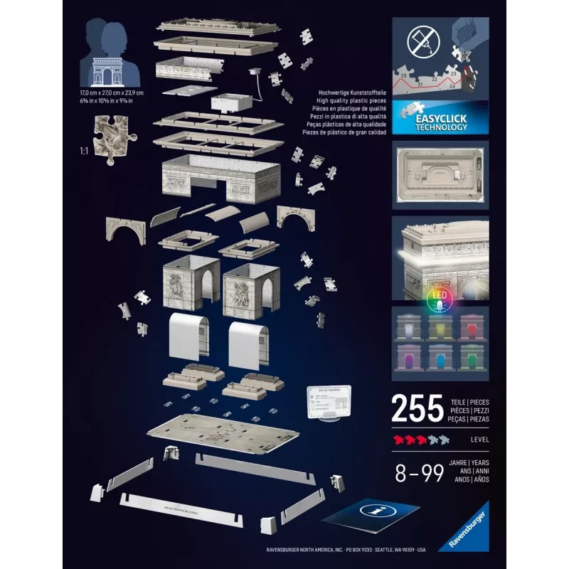 3D dėlionė Ravensburger 12008029 Pastatai 269 mm x 239 mm