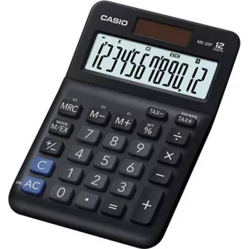 Stalinis skaičiuotuvas Casio MS-20F 12 skaitmenų juodas saulės energija baterija