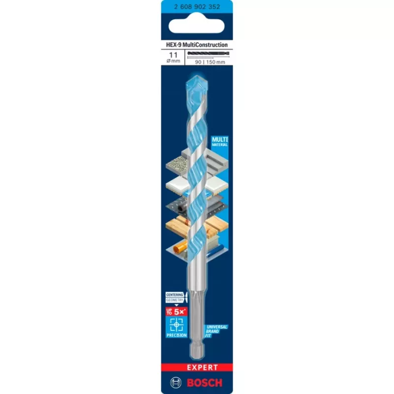 Grąžtas Bosch Expert HEX-9 Multi Construction Ø11 mm, šešiabriaunis kotas
