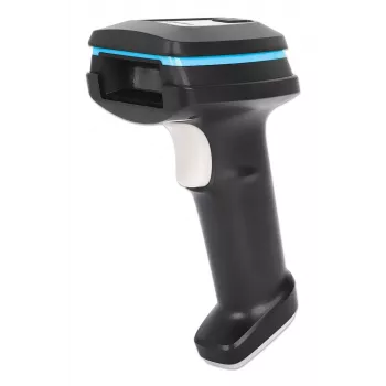 Manhattan 2D ilgo nuotolio LED brūkšninių kodų skaitytuvas, USB, 450 mm skaitymo gylis, maks. aplinkos apšvietimas 100 000 liuksų (saulės šviesa), palaiko simboliką – 1D (x21 versijos) ir 2D (x10 versijos), skaitytuvo RJ45 į USB 1,8 m laidas (populiariausias tipas, kuris yra USB-A), juodas, 3 metų garantija