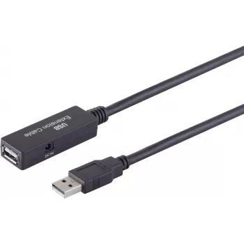 USB laidas S/CONN 13-29075 10 m USB A juodas USB 2.0