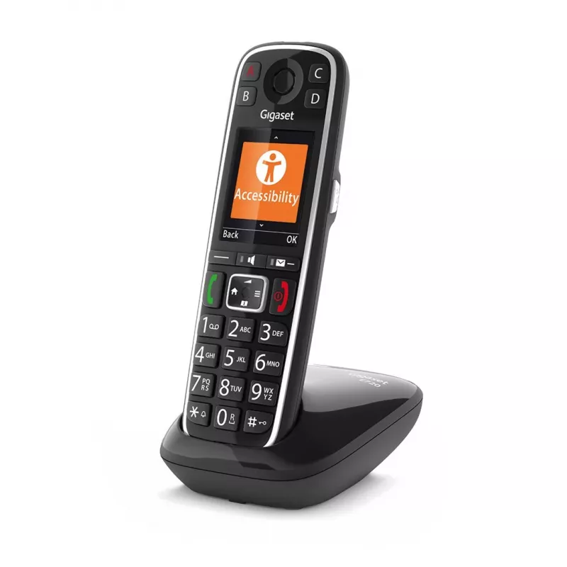 Gigaset E720 Analoginis/DECT telefonas su skambučio numerio atpažinimu Juodas