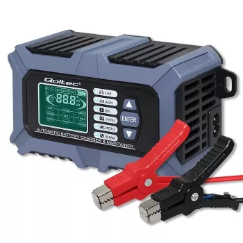 Qoltec išmanusis mikroprocesorinis akumuliatoriaus įkroviklis su akumuliatoriaus testeriu ir 12V atkūrimo funkcija | 6A | LCD | Akumuliatoriaus įkroviklis AGM LiFePO4 GEL akumuliatoriams