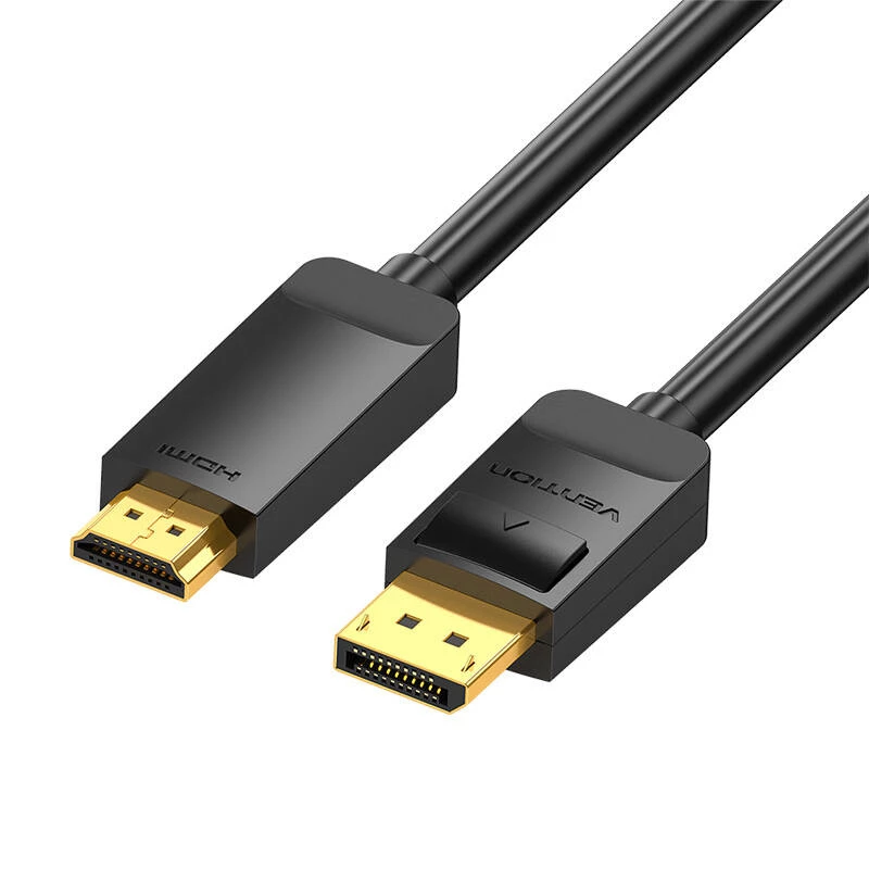DisplayPort į HDMI kabelio adapteris Vention HAGBH, 2 m, juodas, 7 mm skersmuo