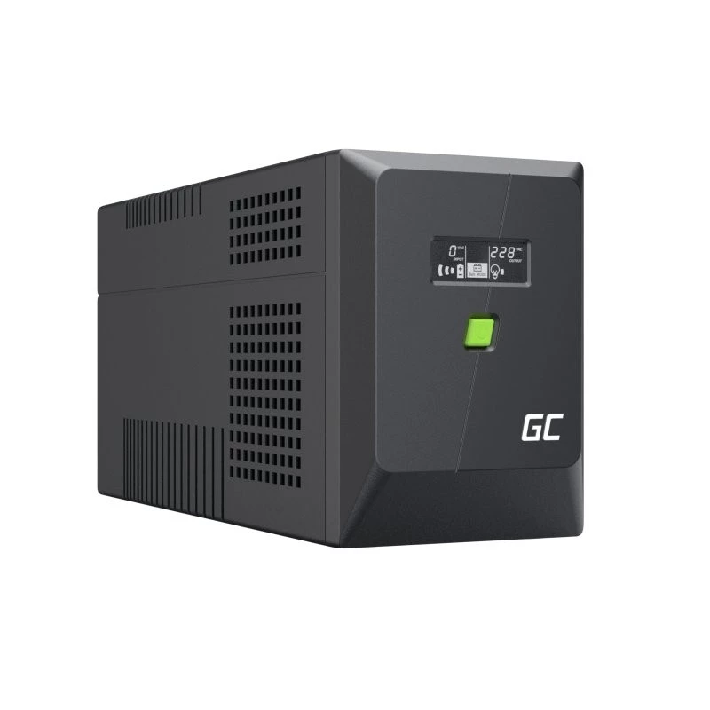 Nepertraukiamo maitinimo šaltinis UPS Line-Interactive Green Cell 1,5 kVA / 1050 W, 5 kintamosios srovės lizdai, gryna sinusinė banga, AVR, USB, bokštinis, juodas