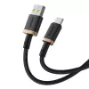 Baseus Dura USB Type A to Type C 60 W greito įkrovimo laidas 2 m juoda, auksinė