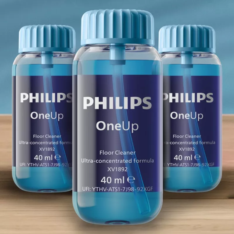 Philips OneUp ultra-koncentruotas grindų valiklis, lazdelinis dulkių siurblys, mėlynas, 40 ml, skystis (koncentratas), Philips OneUp, 30 mm