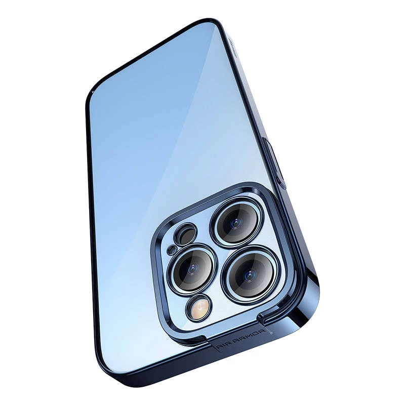 Apsauginis dėklas Baseus iPhone 14 Pro — skaidrus blizgantis mėlynas