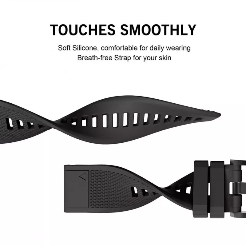 Laikrodžio dirželis Tech-Protect, skirtas Garmin Fenix serijai — suderinamas su Fenix 3, 5X, 3HR, 5X Plus, 6X, 6X Pro, 7X — juodas