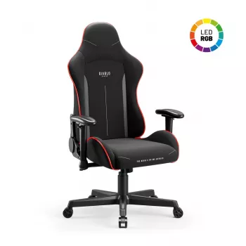 Žaidimų kėdė Diablo X-Starter Juoda LED — Diablo X-Starter žaidimų kėdė su integruotu LED apšvietimu