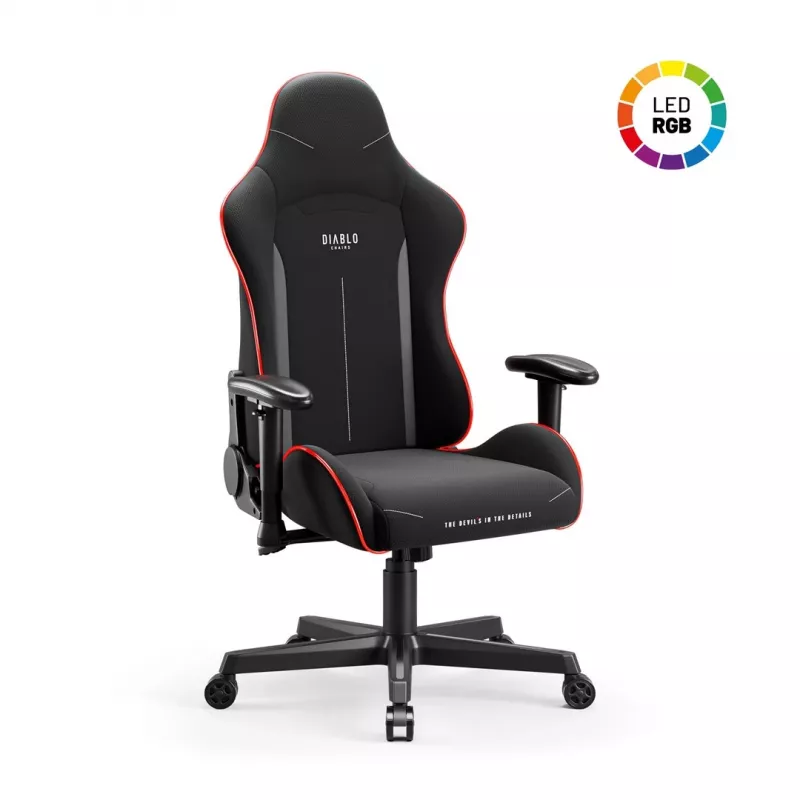 Žaidimų kėdė Diablo X-Starter Juoda LED — Diablo X-Starter žaidimų kėdė su integruotu LED apšvietimu
