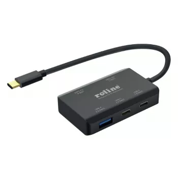 ROLINE USB 3.2 Gen 2 šakotuvas, 4 prievadų (2x USB-A + 2x USB-C), PD, Type C prijungimo kabelis (14.02.5060)